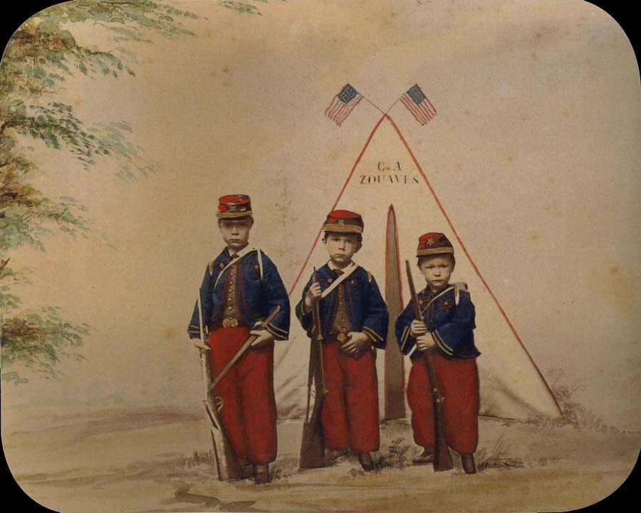 Three Boys in Zouave Costume